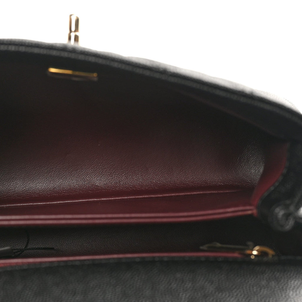 Caviar Quilted Mini Coco Handle Flap Black