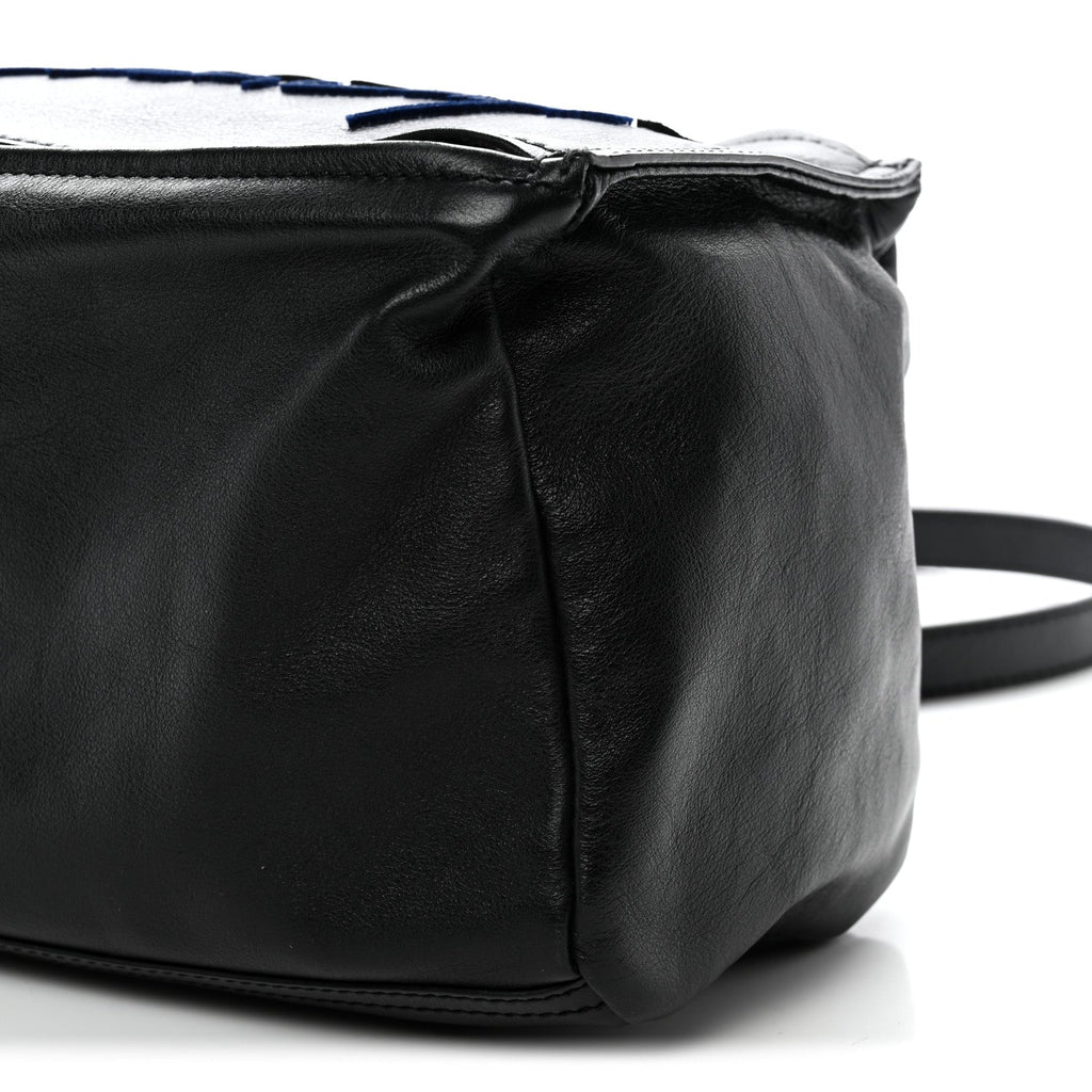 Sugar Goatskin Velvet Logo Small Pandora Black