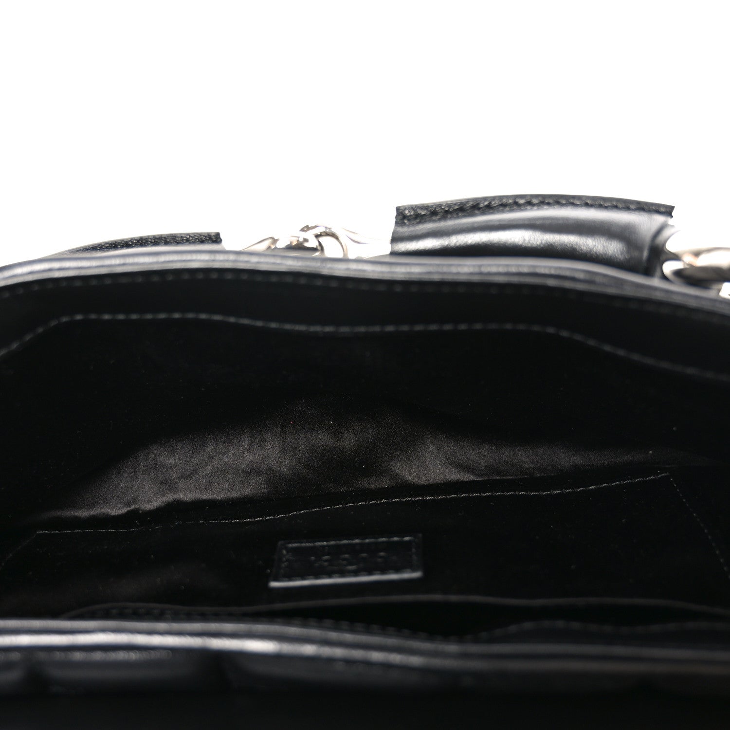 Nappa Vertical Matelasse Medium Maxi Horsebit Chain Shoulder Bag Black