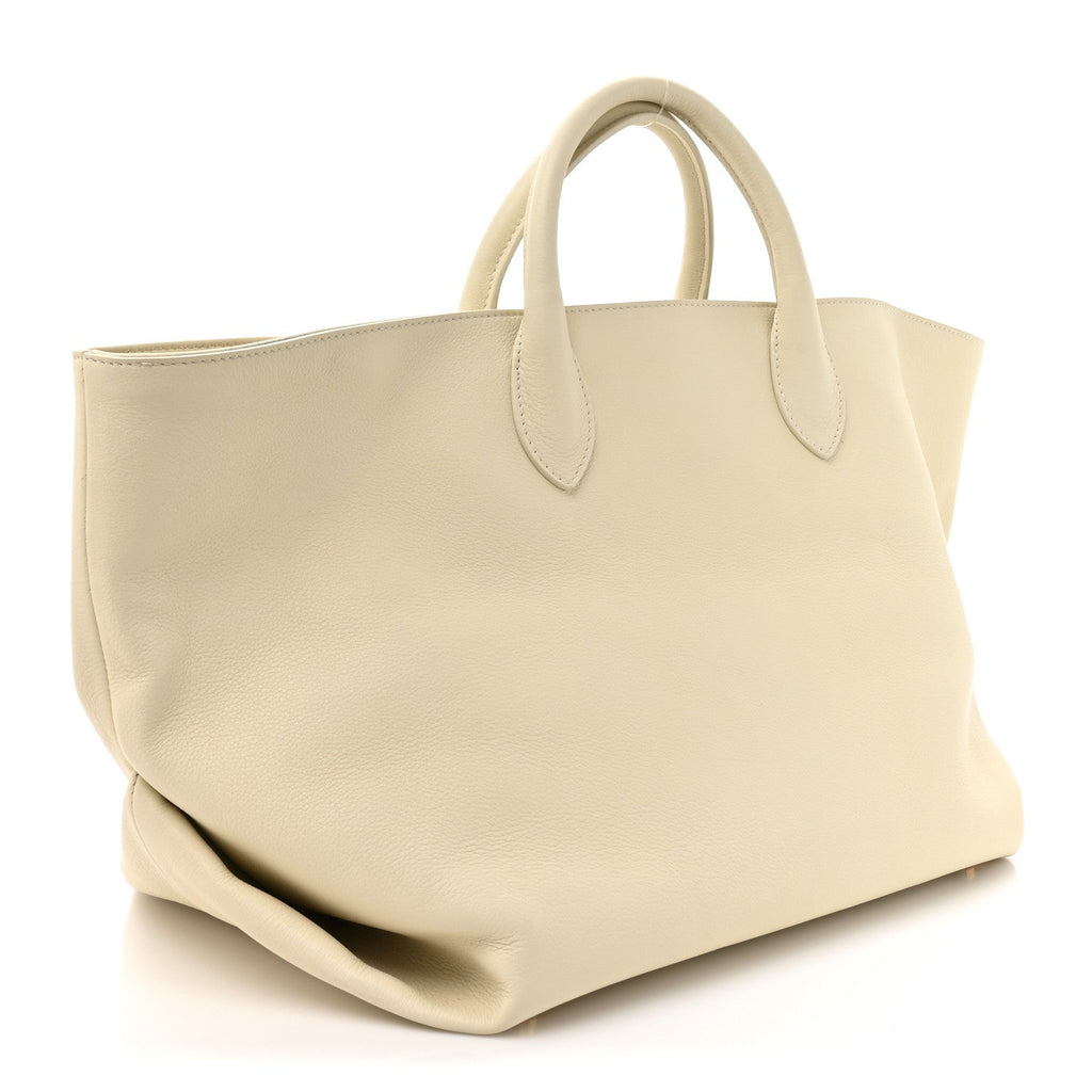 Pebbled Calfskin Medium Amelia Tote Ivory