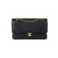 Chanel Classic Flap Medium/Large Chevron Caviar Black