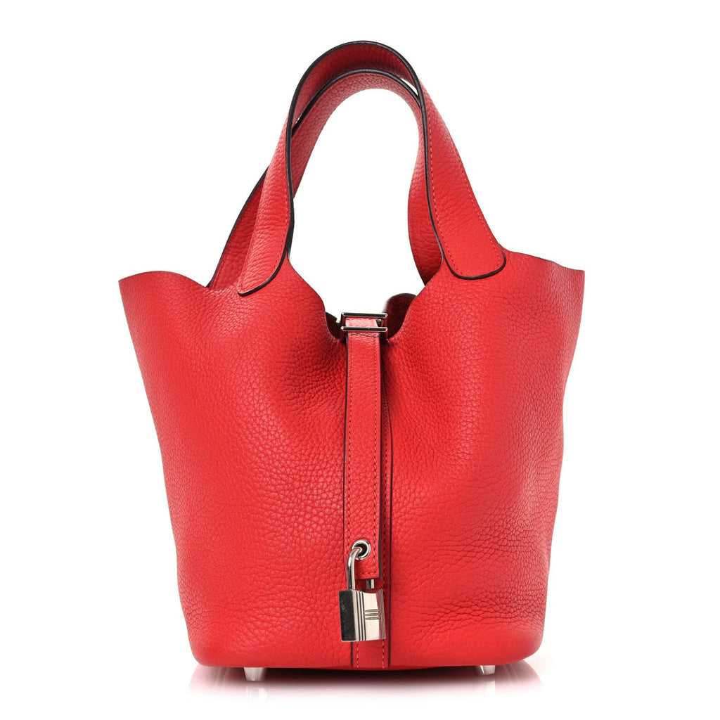 Taurillon Clemence Picotin Lock 18 PM Rouge Tomate