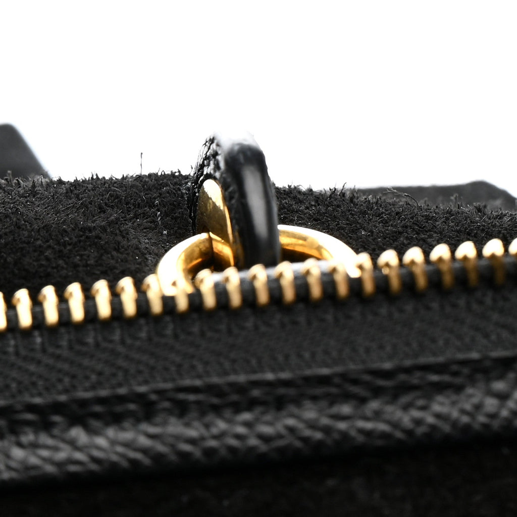 Baby Grained Calfskin Mini Belt Bag Black