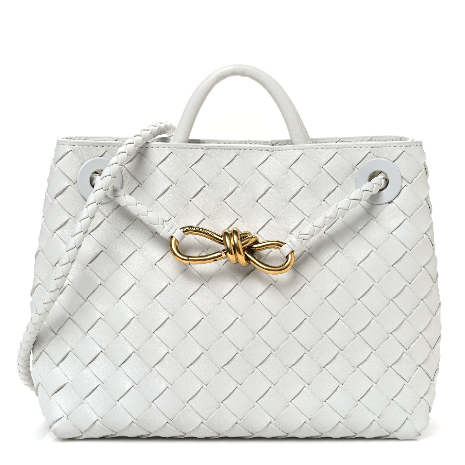 Nappa Intrecciato Small Andiamo Shoulder Bag Hoarfrost
