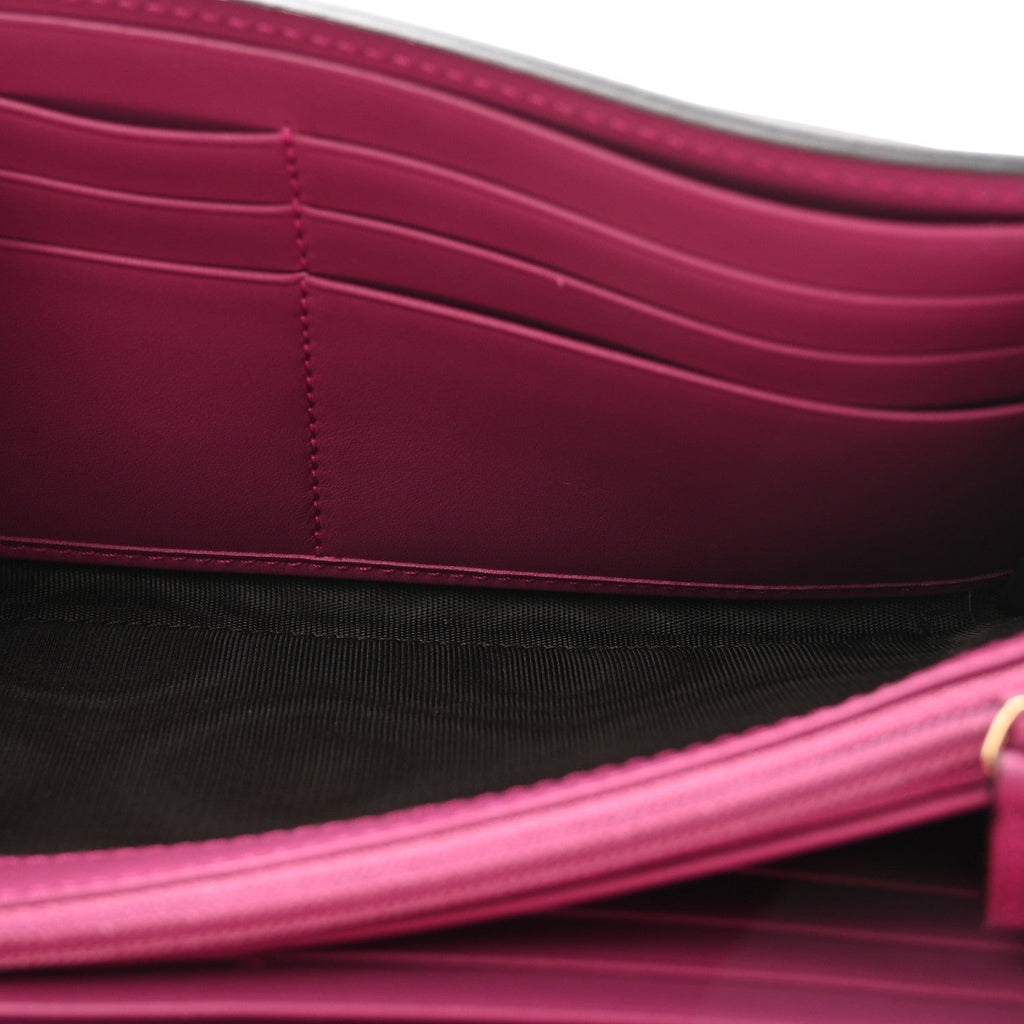 GG Supreme Monogram Calfskin Continental Wallet Beige Ebony Hibiscus Red New Rosette