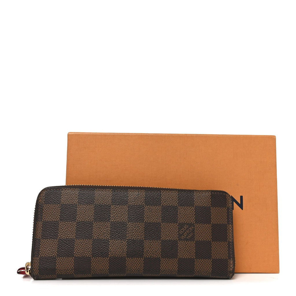 Damier Ebene Clemence Wallet Cherry