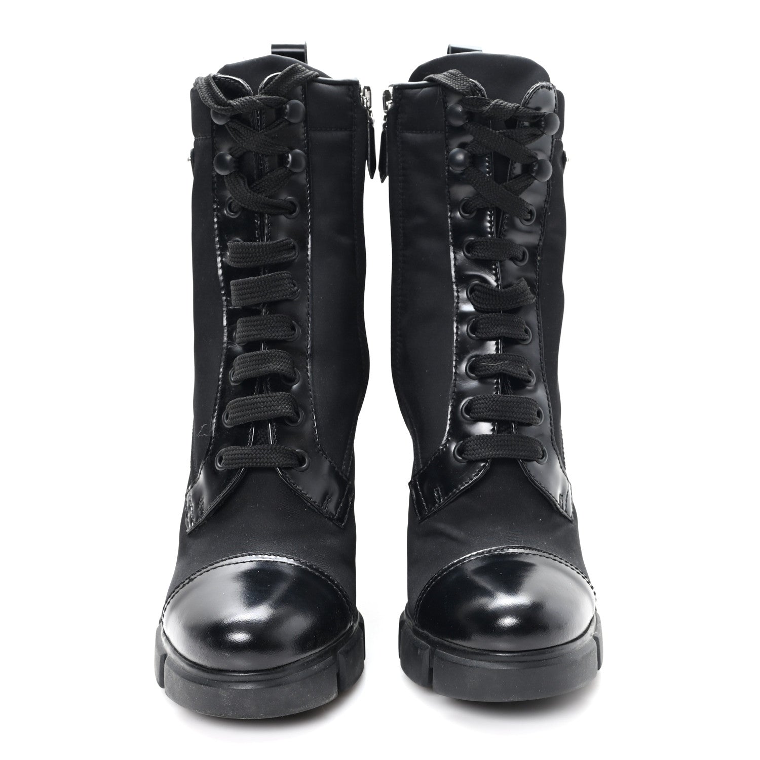 Spazzolato Re-Nylon Metal Triangle Logo 110mm Ankle Boots 37 Black