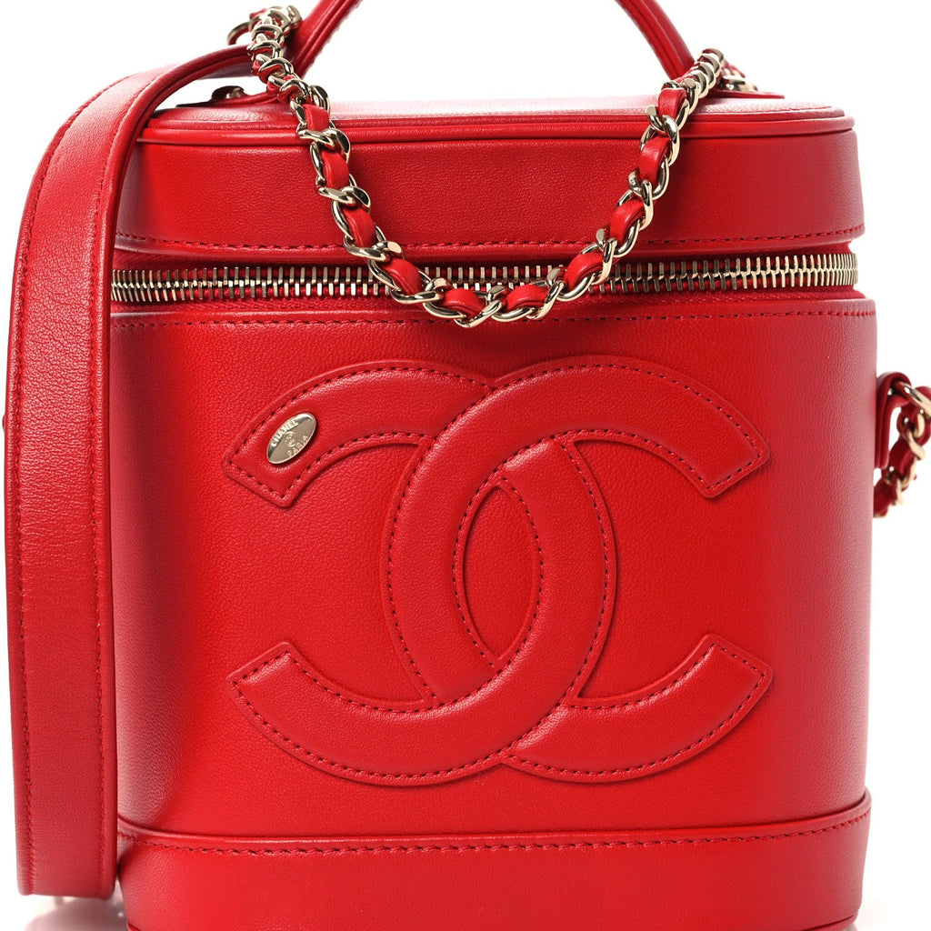 Lambskin Timeless Vanity Cosmetic Case Red