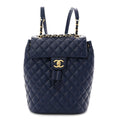 Calfskin Quilted Small Urban Spirit Backpack Navy