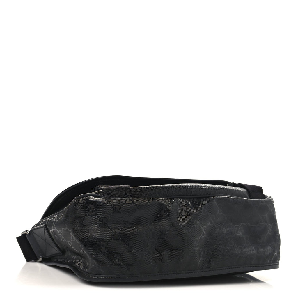 Imprime Monogram Medium Double Buckle Flap Messenger Bag Black