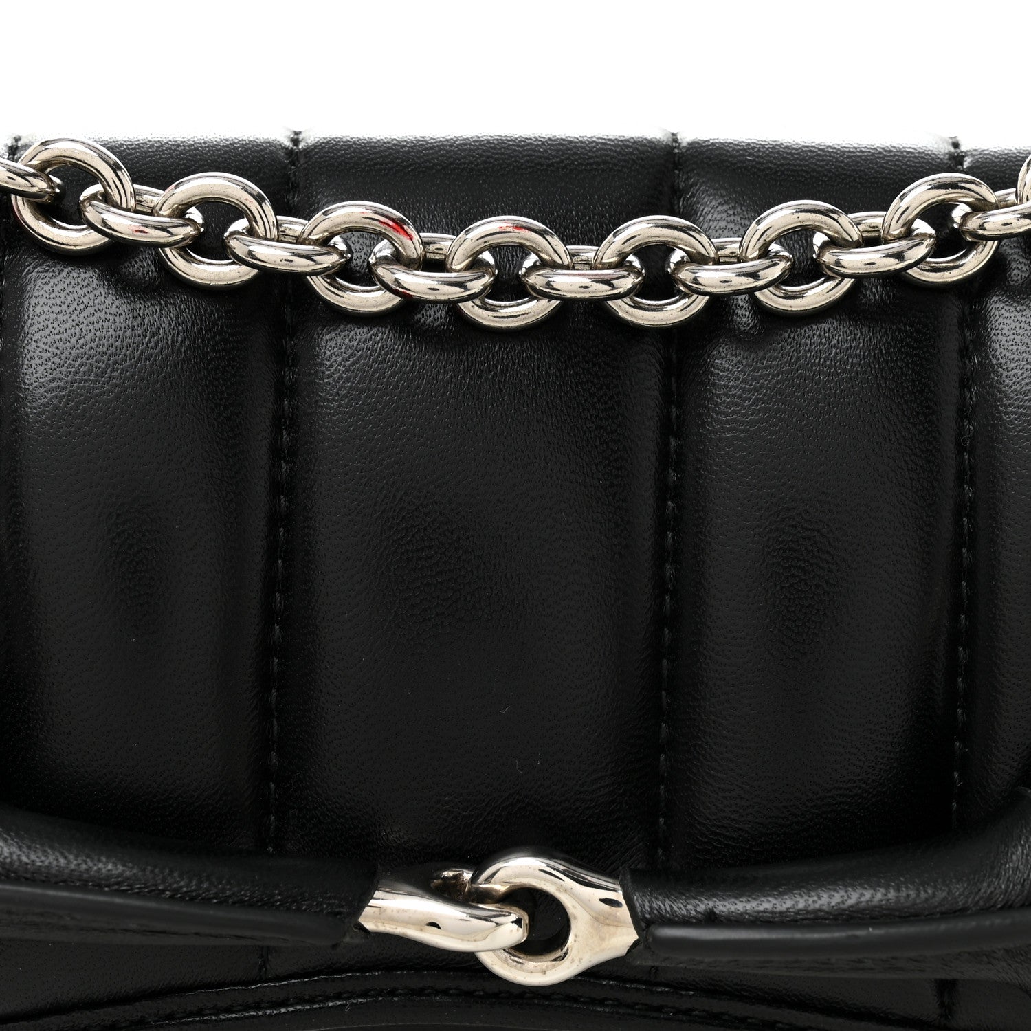 Nappa Vertical Matelasse Small Maxi Horsebit Chain Shoulder Bag Black