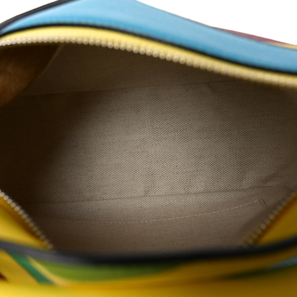 Calfskin Stripe Small Puzzle Edge Bag Multicolor