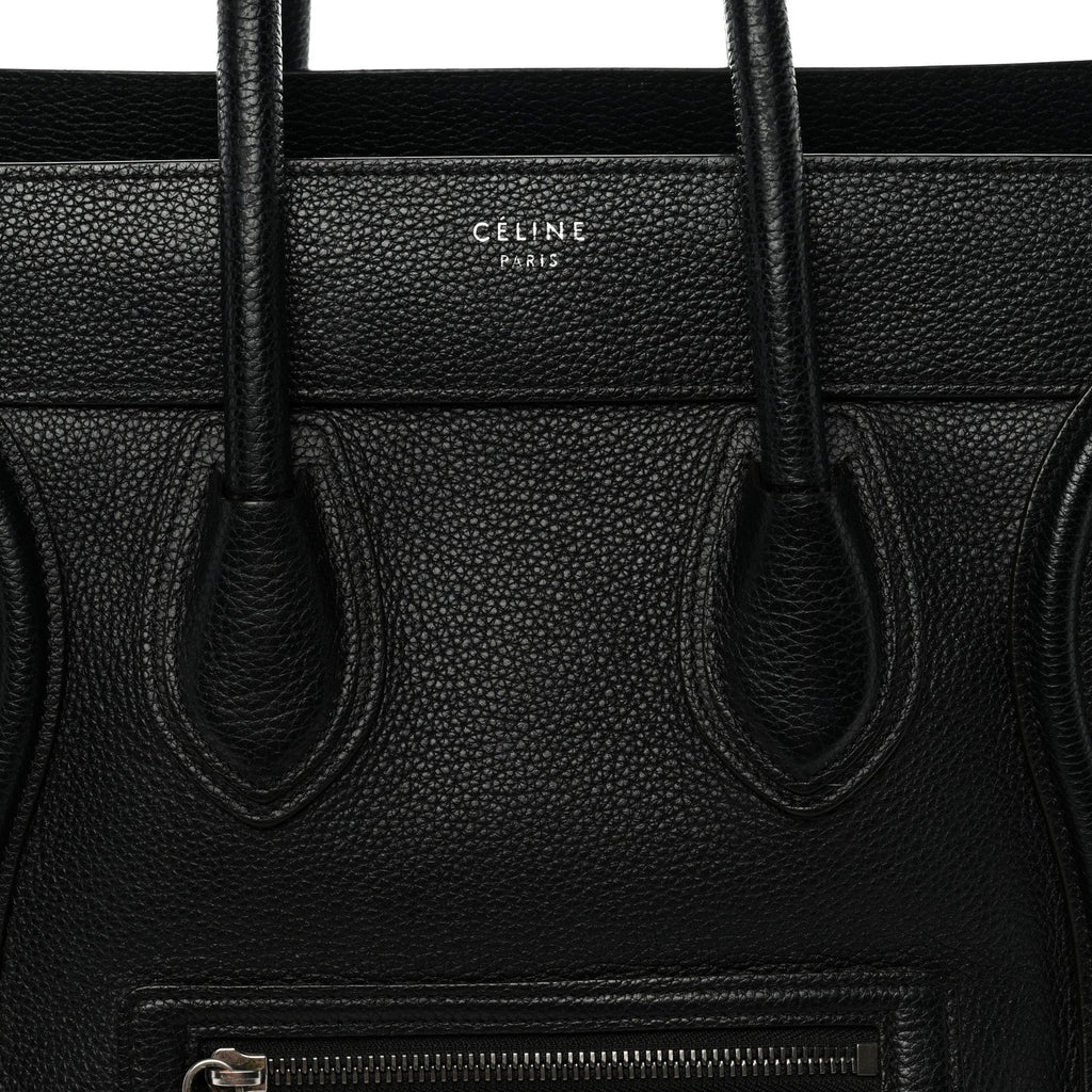 Drummed Calfskin Mini Luggage Black