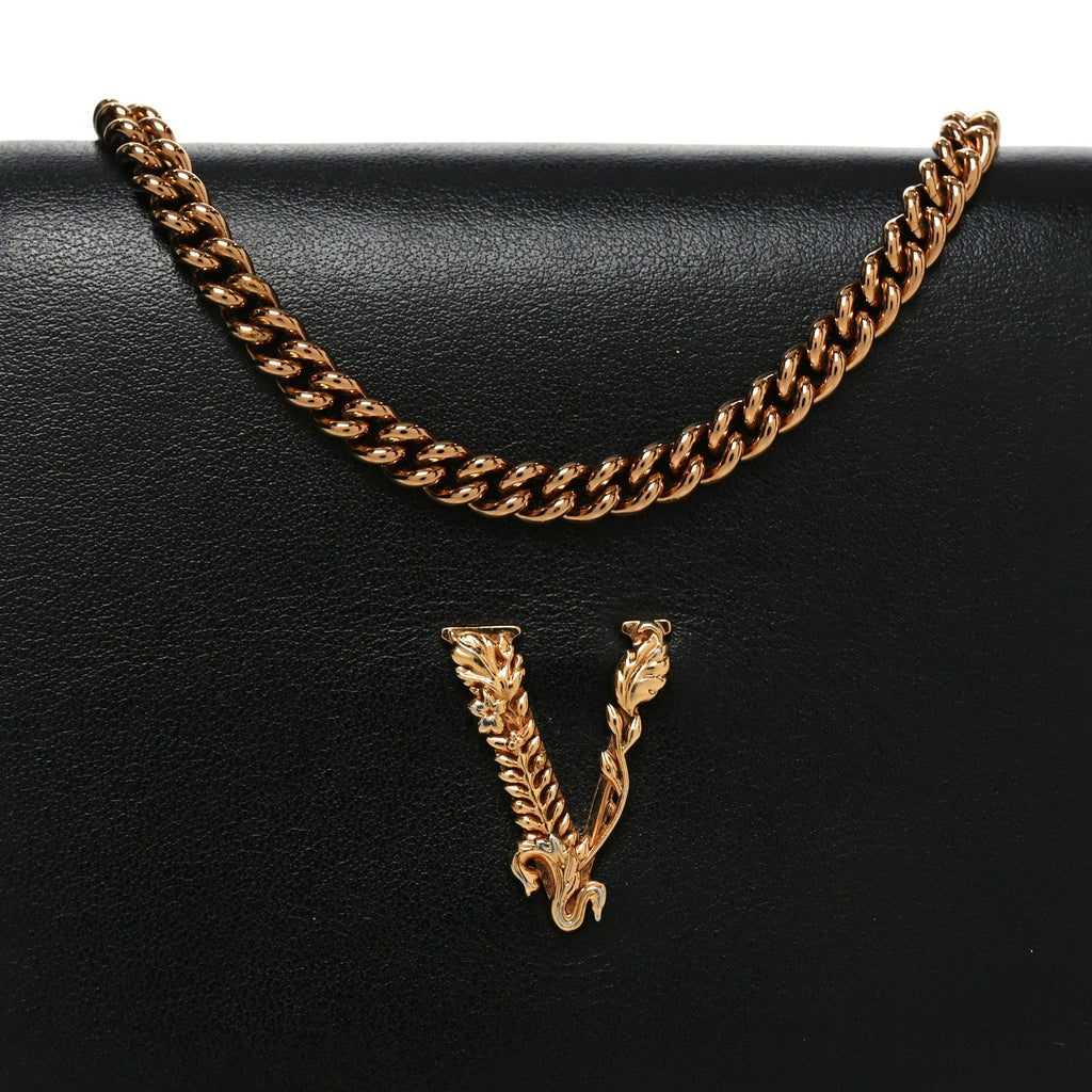 Vitello Mini Virtus Chain Clutch Black