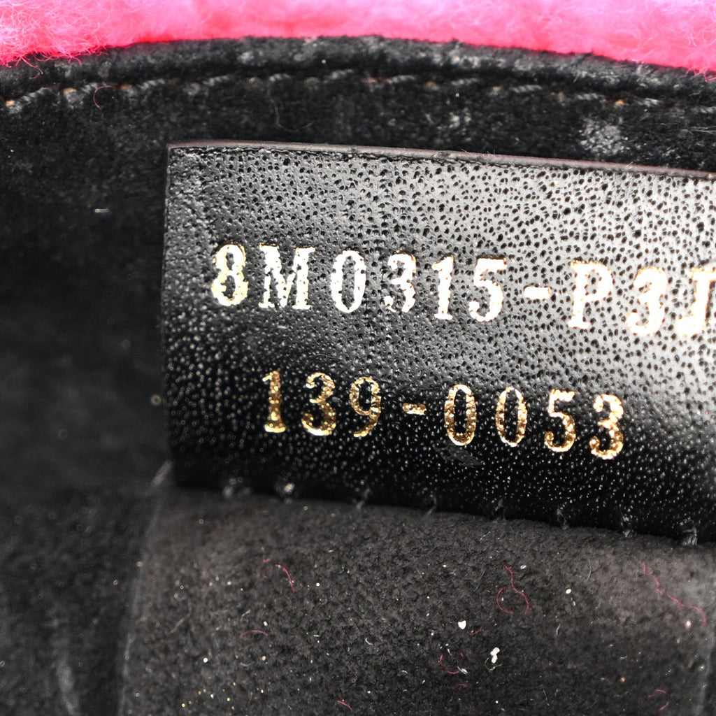 Shearling Nappa Mini Be Baguette Shoulder Bag Fuxia Black