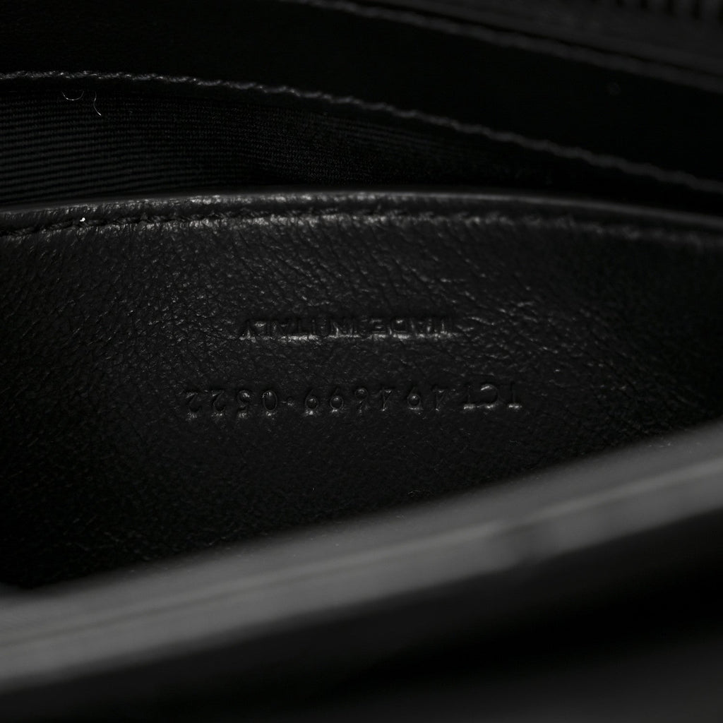 Calfskin Y Quilted Monogram Monochrome Small Loulou Chain Satchel Black