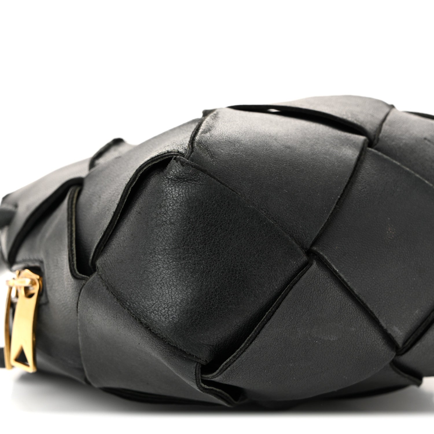 Lambskin Maxi Intrecciato Mini Cassette Camera Bag Black