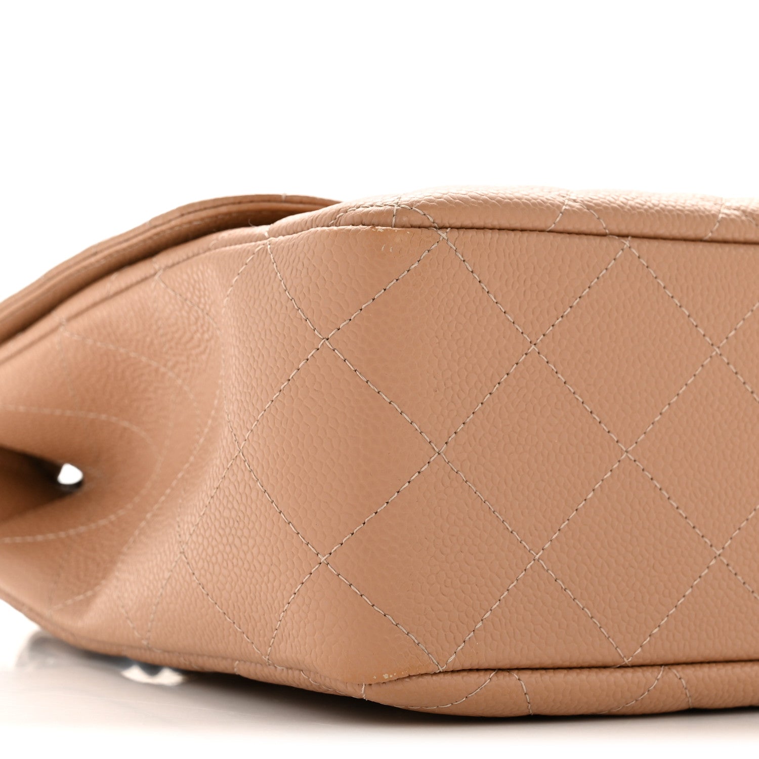 Caviar Quilted Jumbo Single Flap Dark Beige