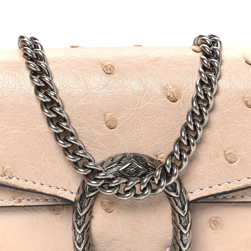 Ostrich Super Mini Dionysus Shoulder Bag Pink