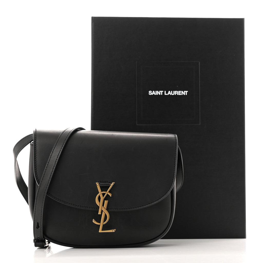 Smooth Calfskin Monogram Medium Kaia Satchel Black