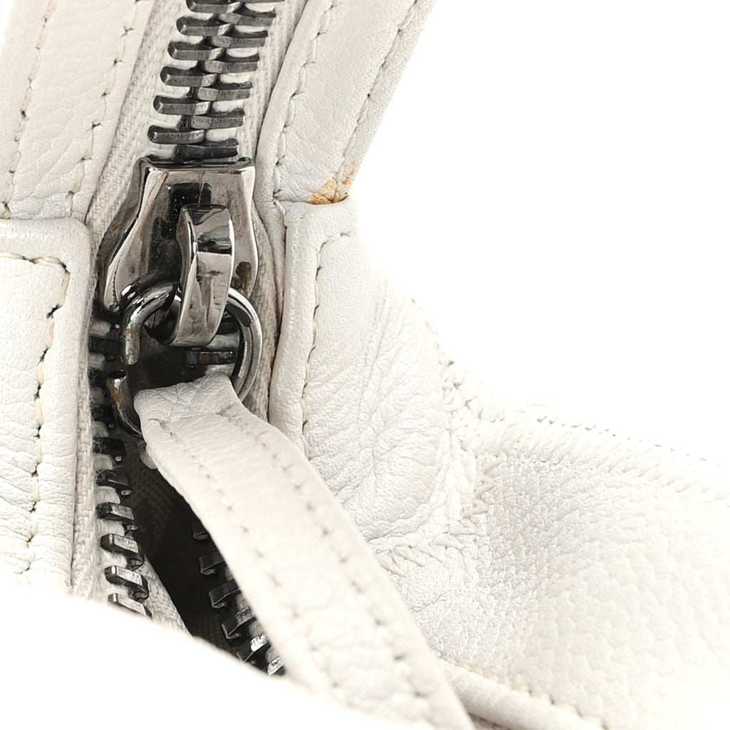 Caviar Square Stitched Bag White