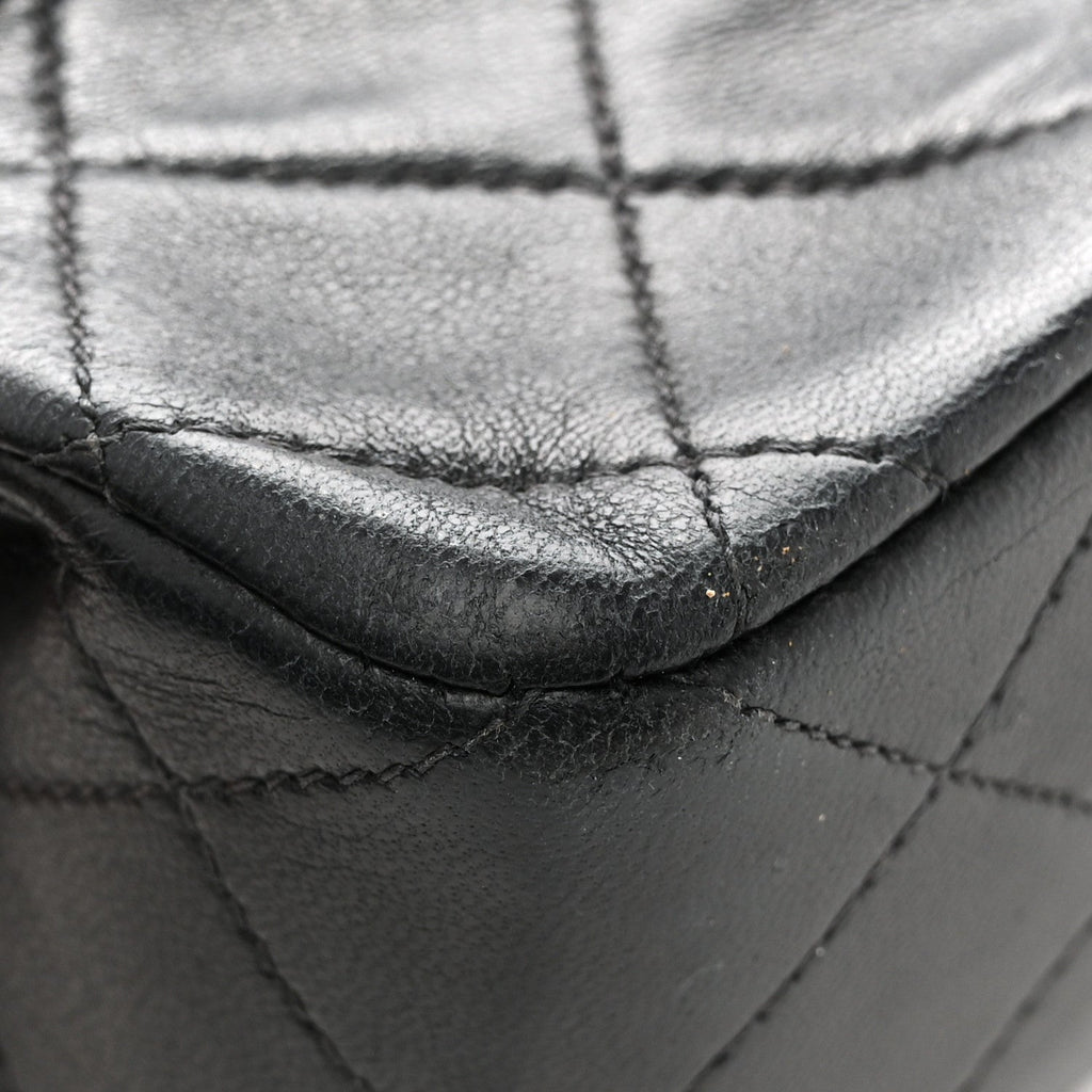 Lambskin Quilted Small Double Flap Black