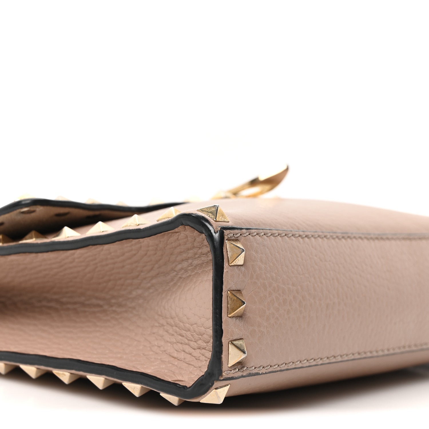 Pebbled Calfskin Medium Rockstud Flip Lock Crossbody Bag Skin Sorbet
