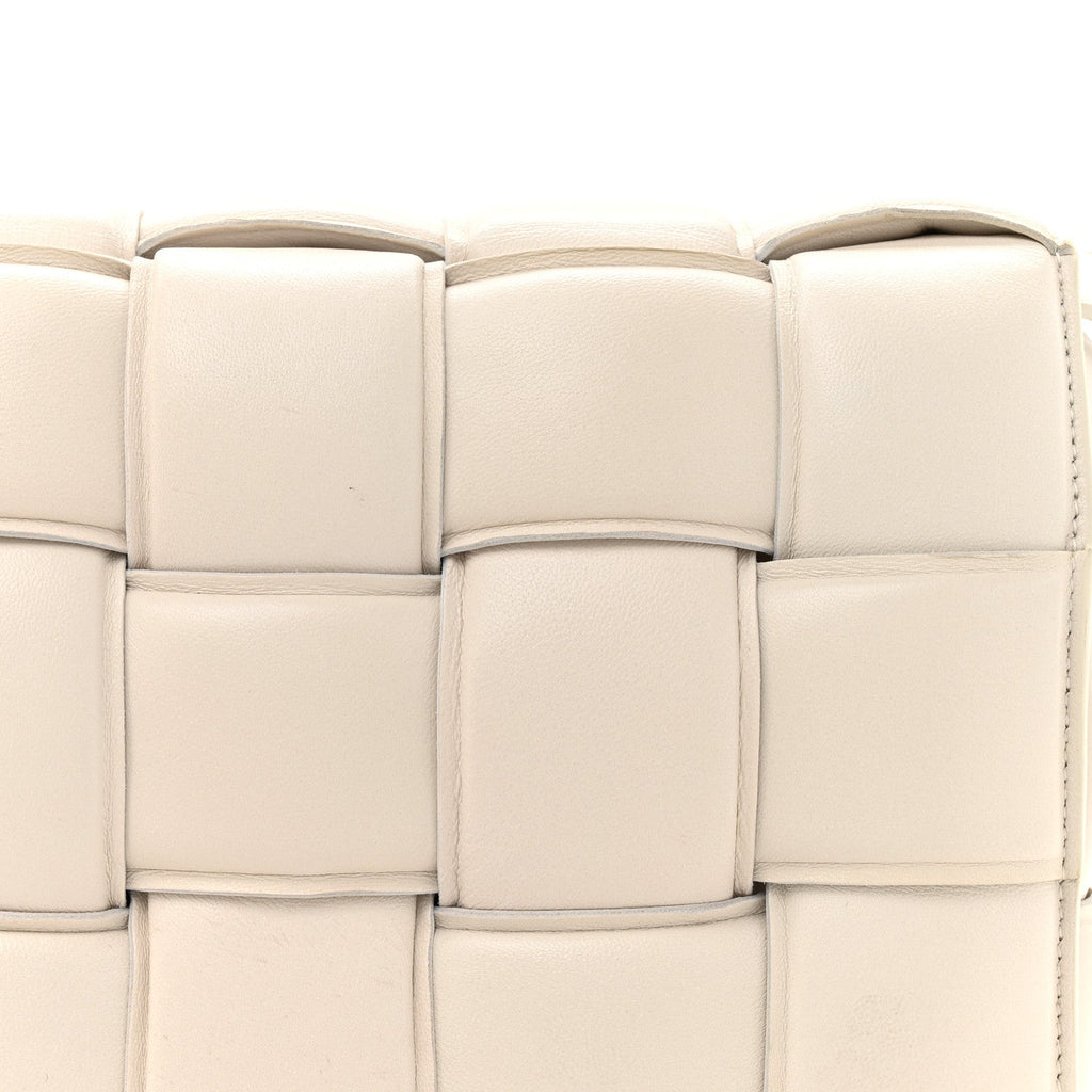 Nappa Maxi Intreccio Padded Cassette Crossbody Bag Chalk
