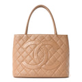 Caviar Quilted Medallion Tote Beige