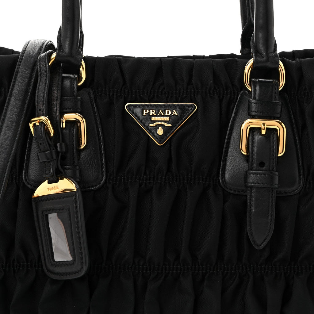 Tessuto Nylon Gaufre Tote Black