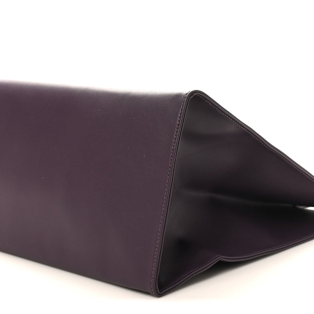 Vegan Leather Large Shopping Bag Eggplant