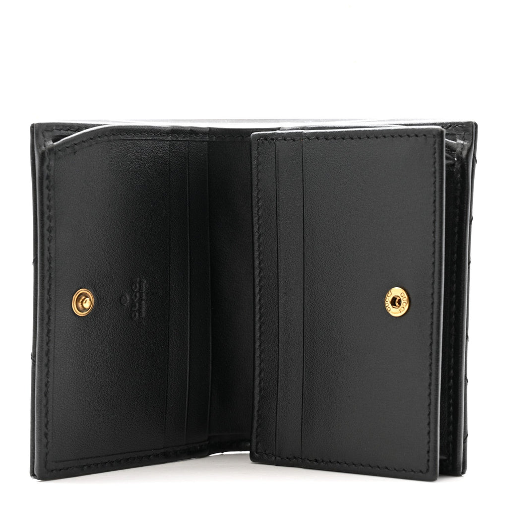 Calfskin Matelasse GG Marmont  Case Wallet Black