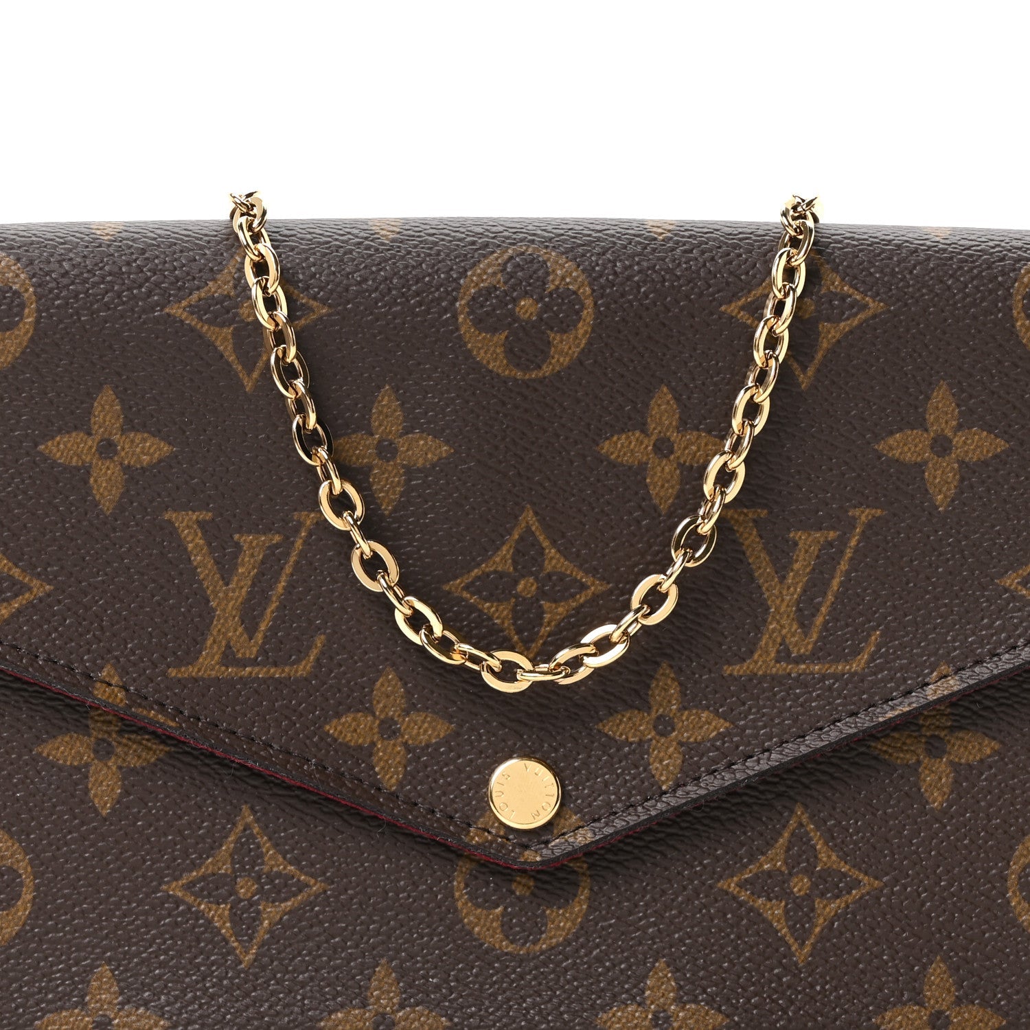 Monogram Pochette Felicie Chain Wallet Fuchsia