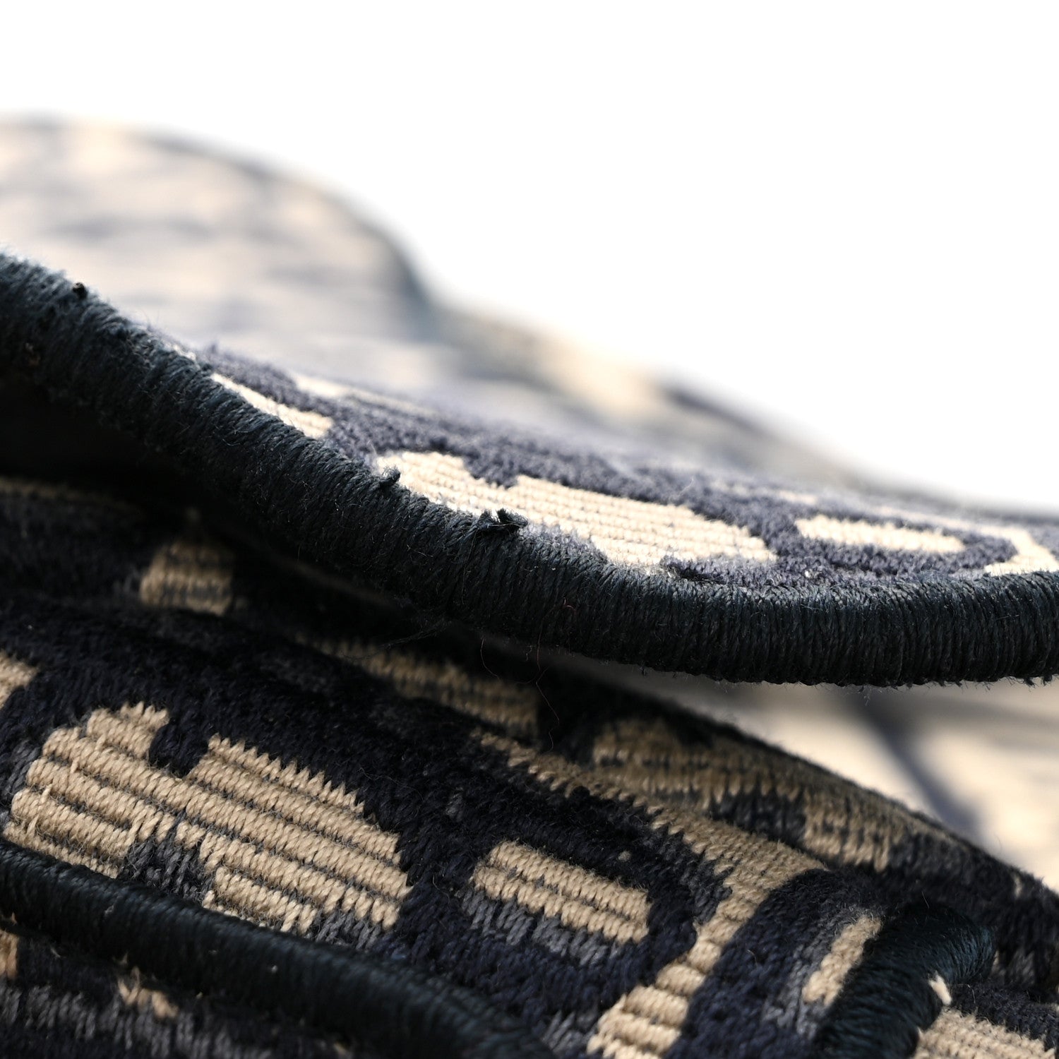 Oblique Embroidered Saddle Bag Blue