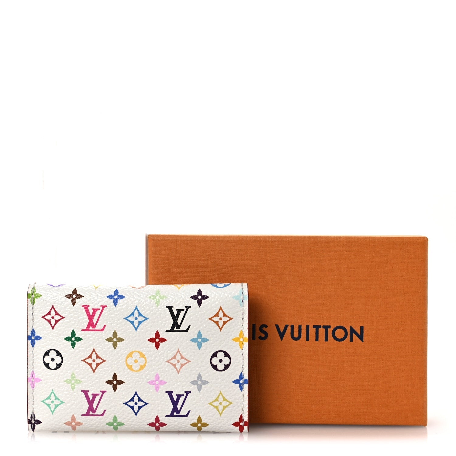 LV X TM Monogram Multicolor Slim  Holder White