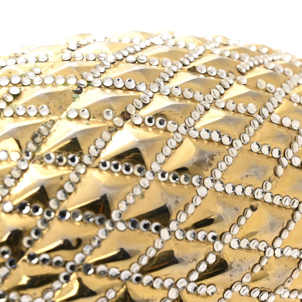 Crystal Egg Minaudiere Clutch Gold