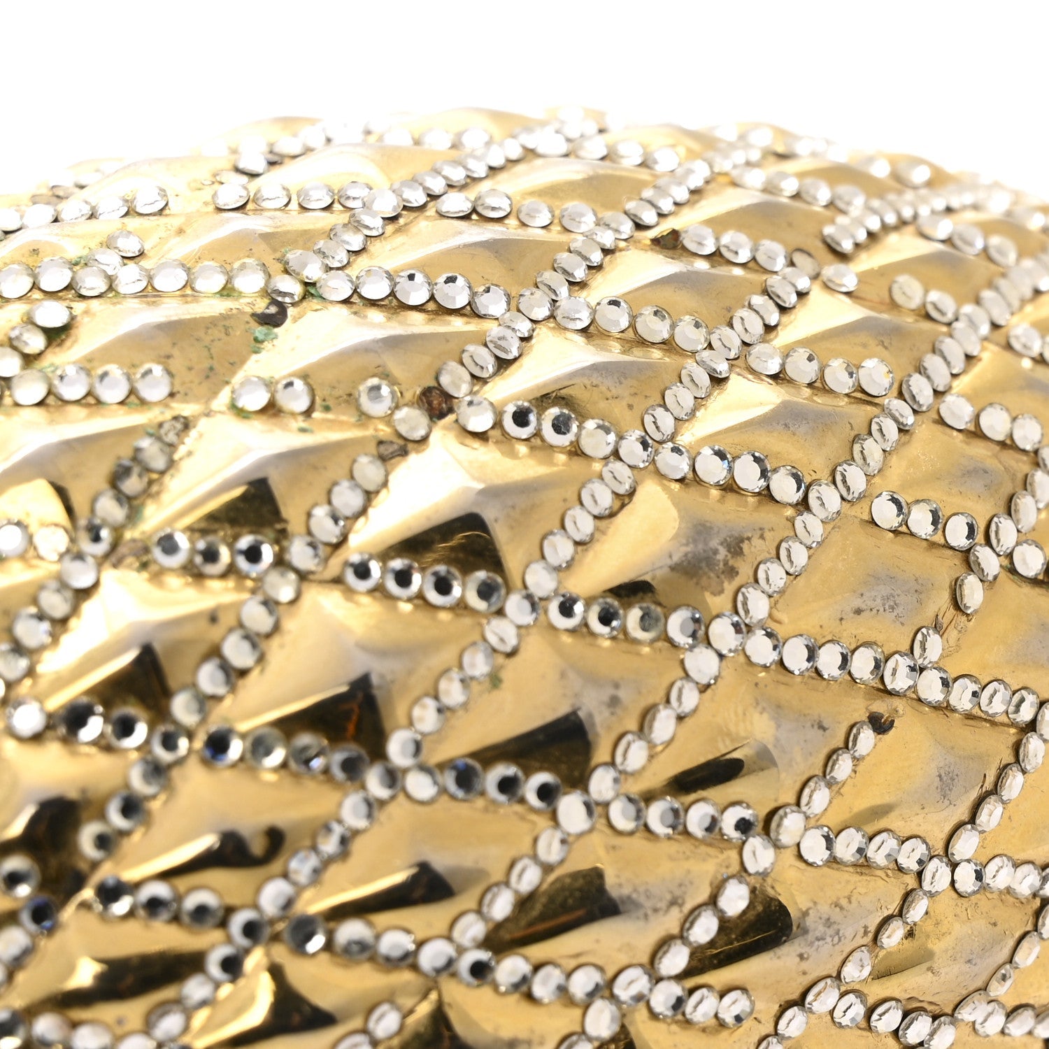 Crystal Egg Minaudiere Clutch Gold