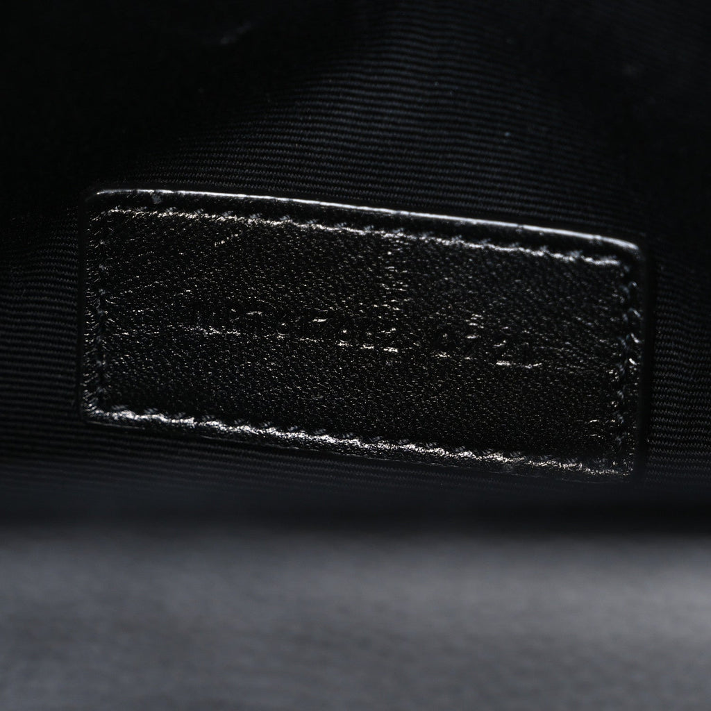 Grain De Poudre Matelasse Chevron Monogram Envelope Clutch Black