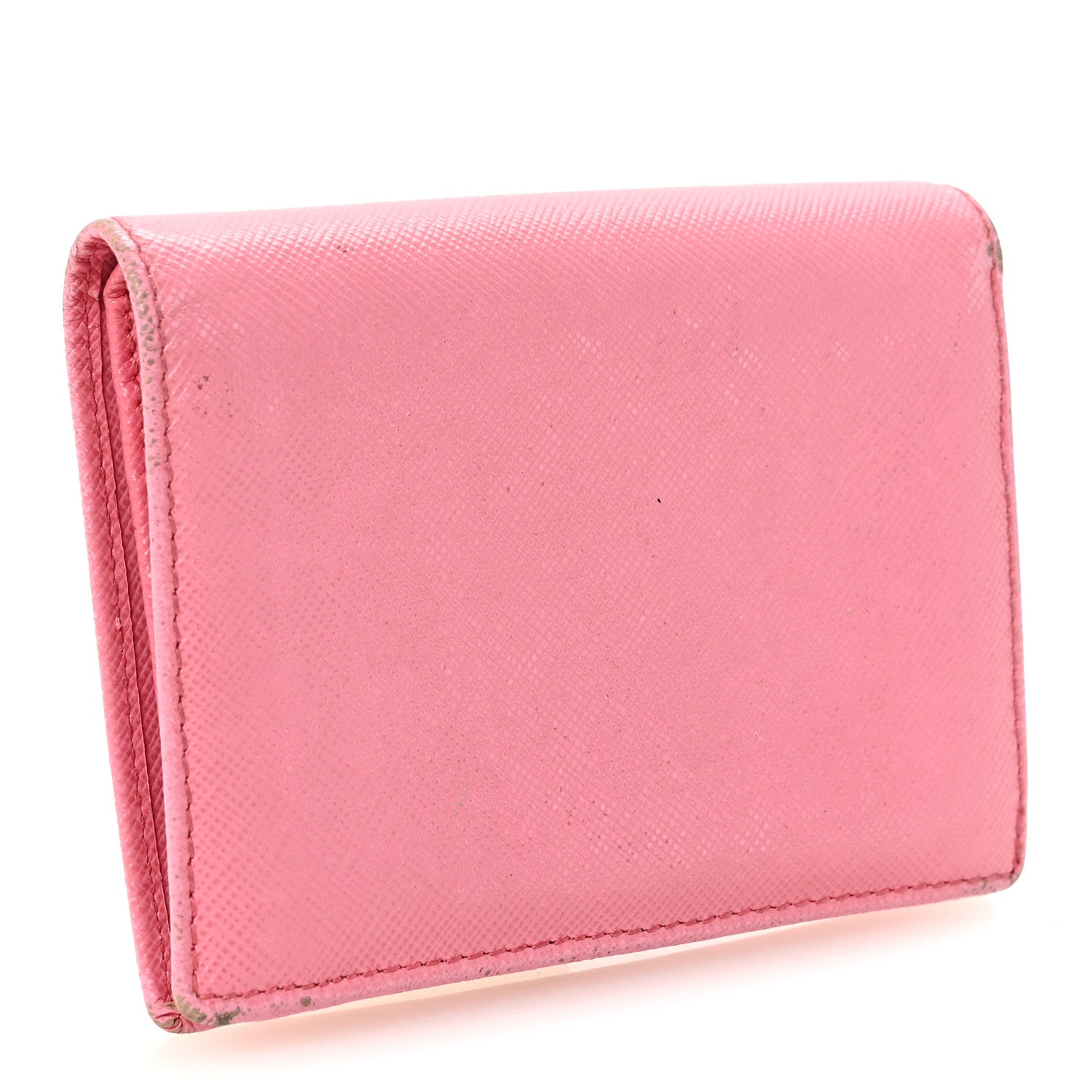 Saffiano Metal Compact Snap Bi-Fold Wallet Geranio