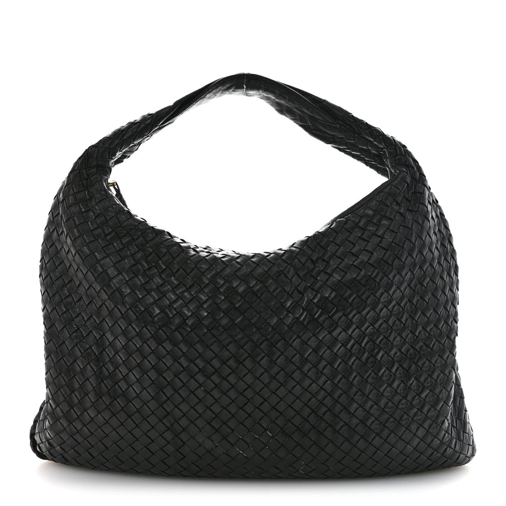 Nappa Intrecciato Large Veneta Hobo Black