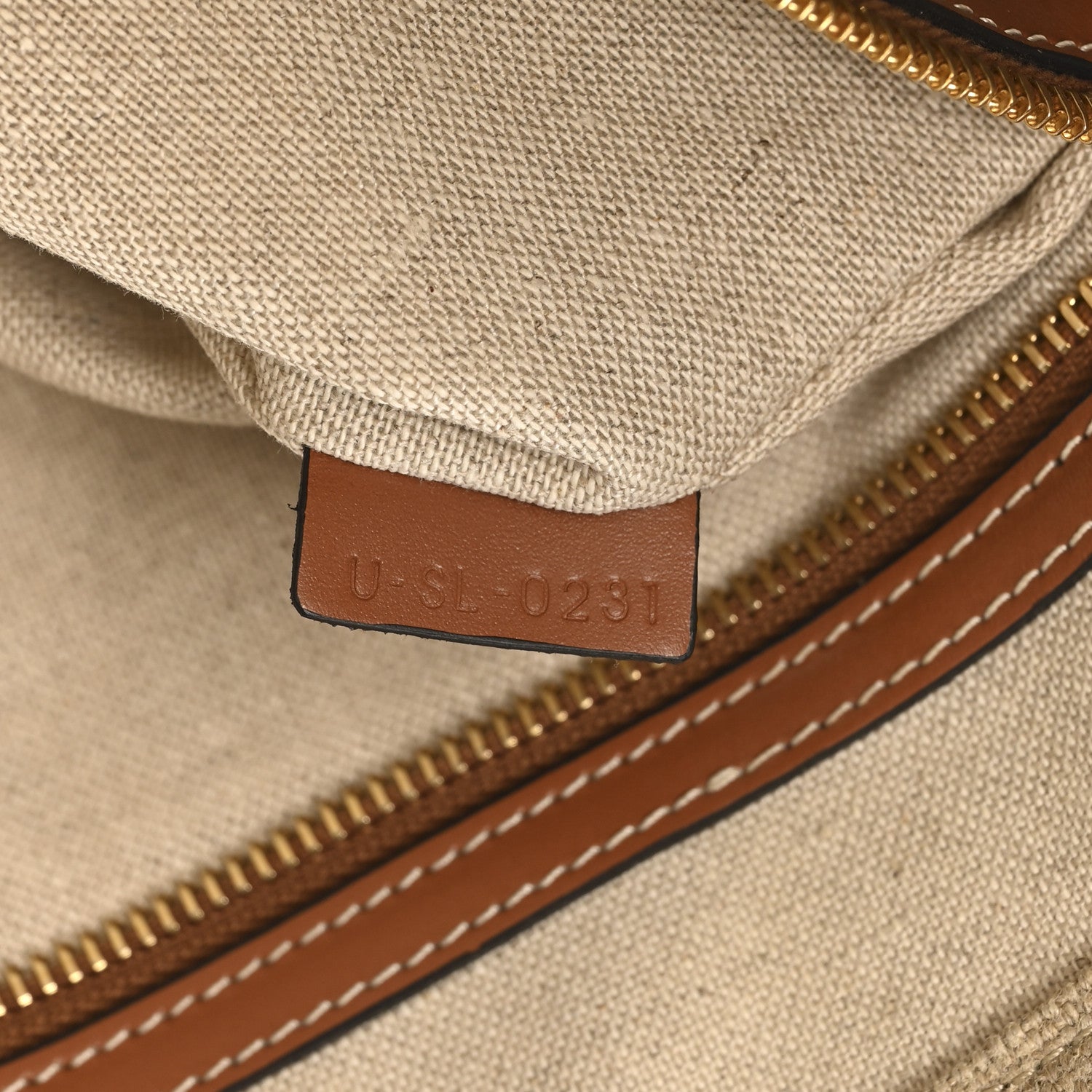 Canvas Calfskin Paris Horizontal Cabas Tan