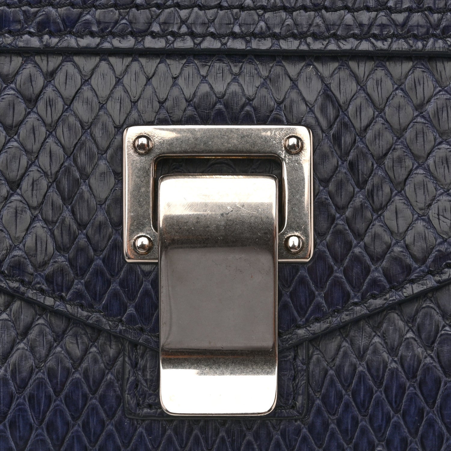Snakeskin PS1 Pochette Clutch Blue