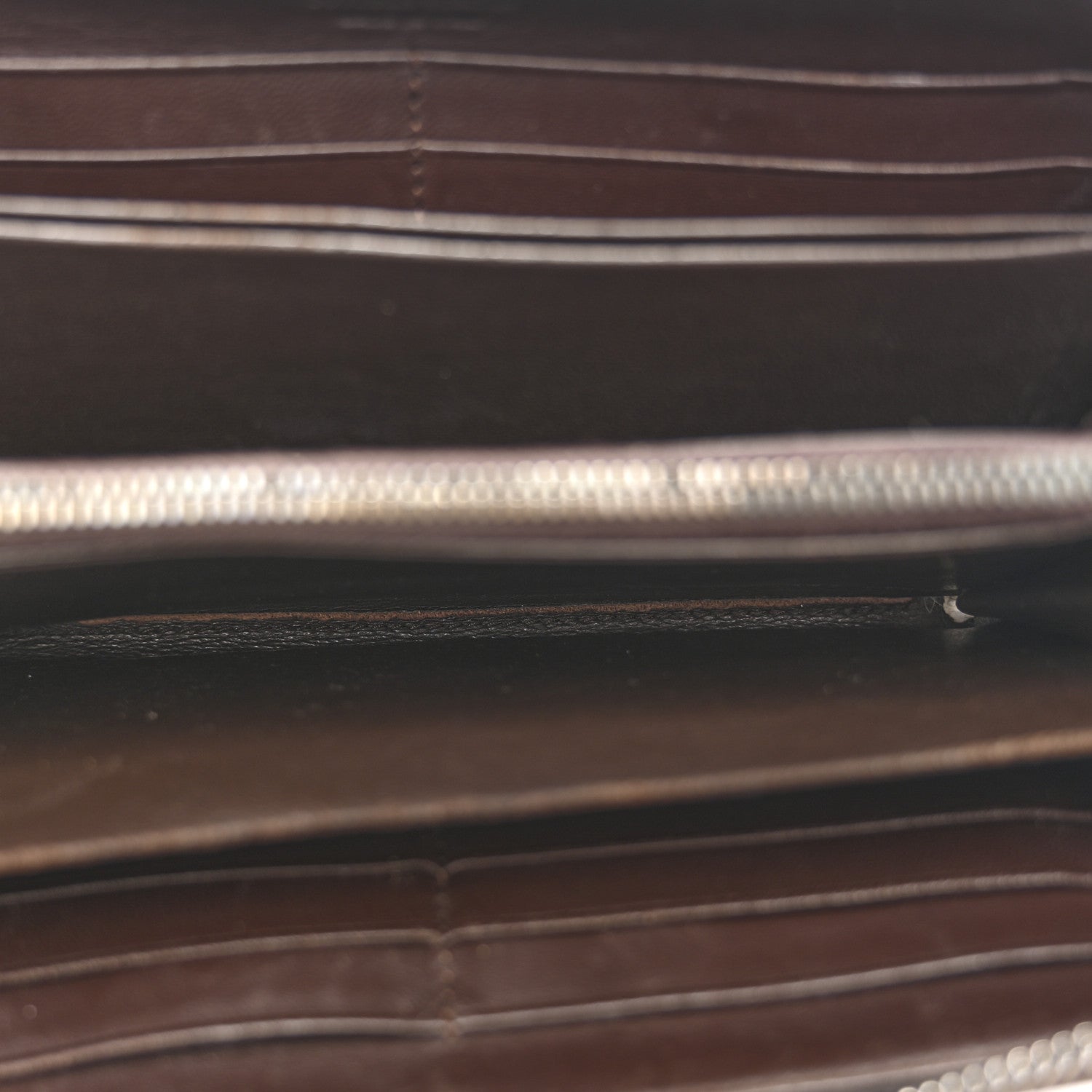 Nappa Intrecciato Zip Around Wallet Ebano