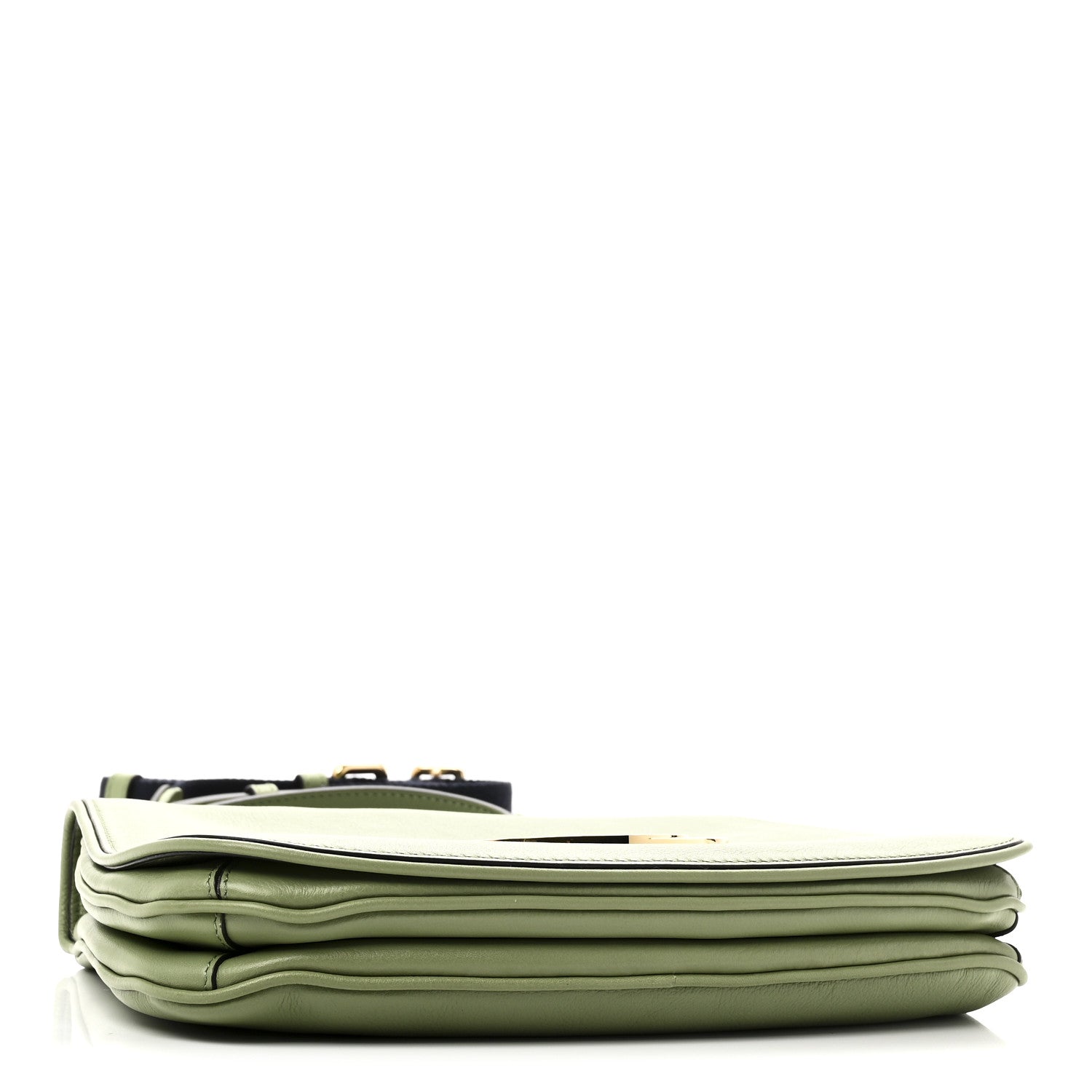 Roxy Calfskin Web Medium Blondie Top Handle Shoulder Flap Bag Salamander Green