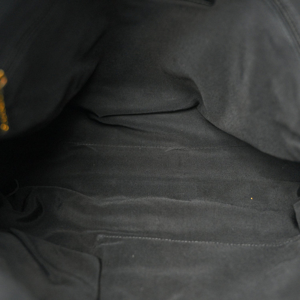 Calfskin Quilted Large Chain Me Hobo Black