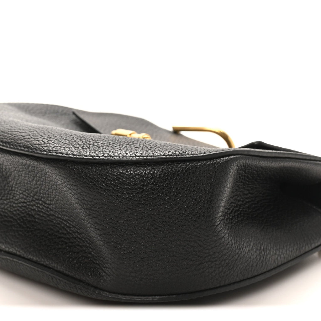 Grained Lambskin Drew Shoulder Bag Black
