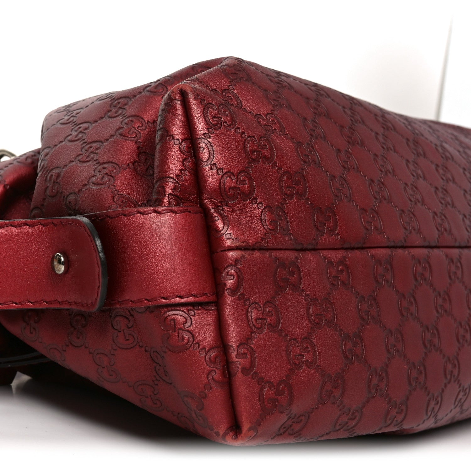 Metallic Guccissima Medium Bamboo Bar Tote Red