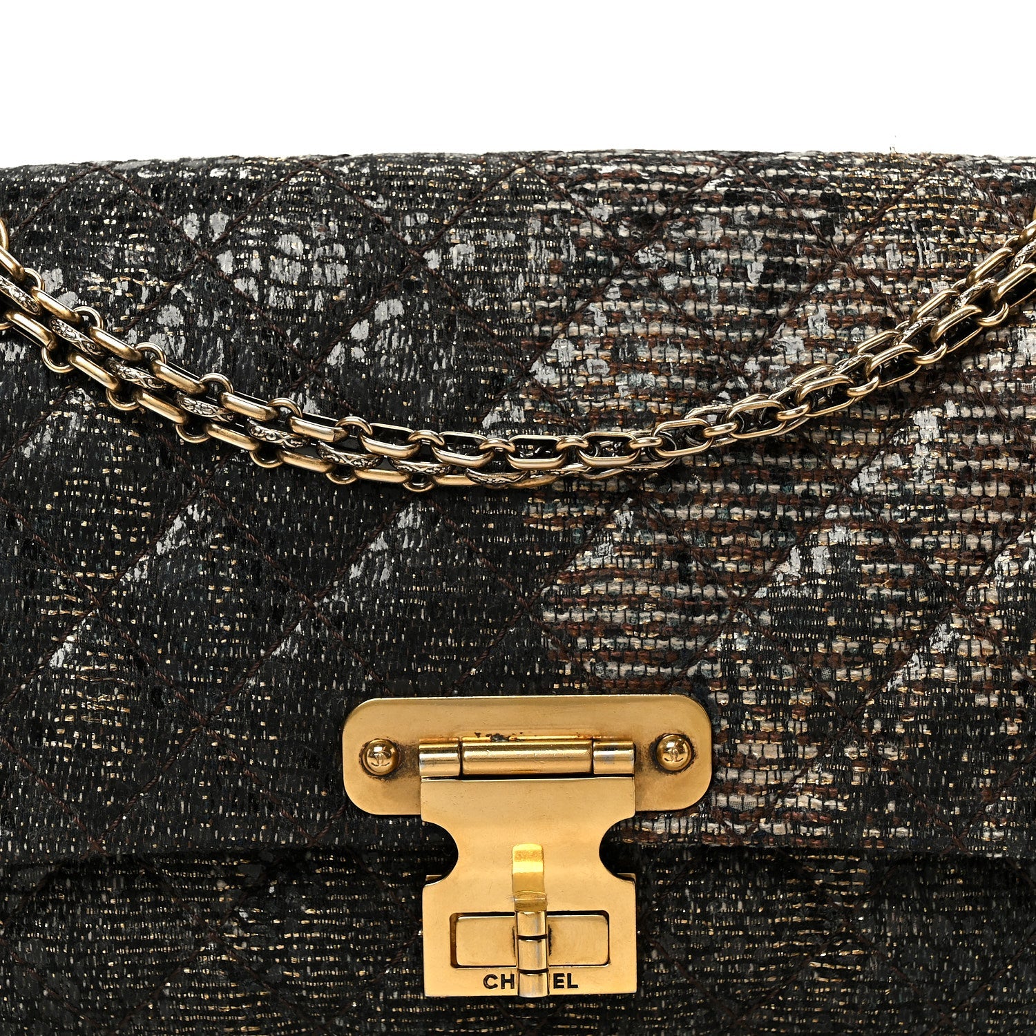 Metallic Glazed Tweed Quilted 2.55 Paris Shanghai Reissue 226 Flap Multicolor