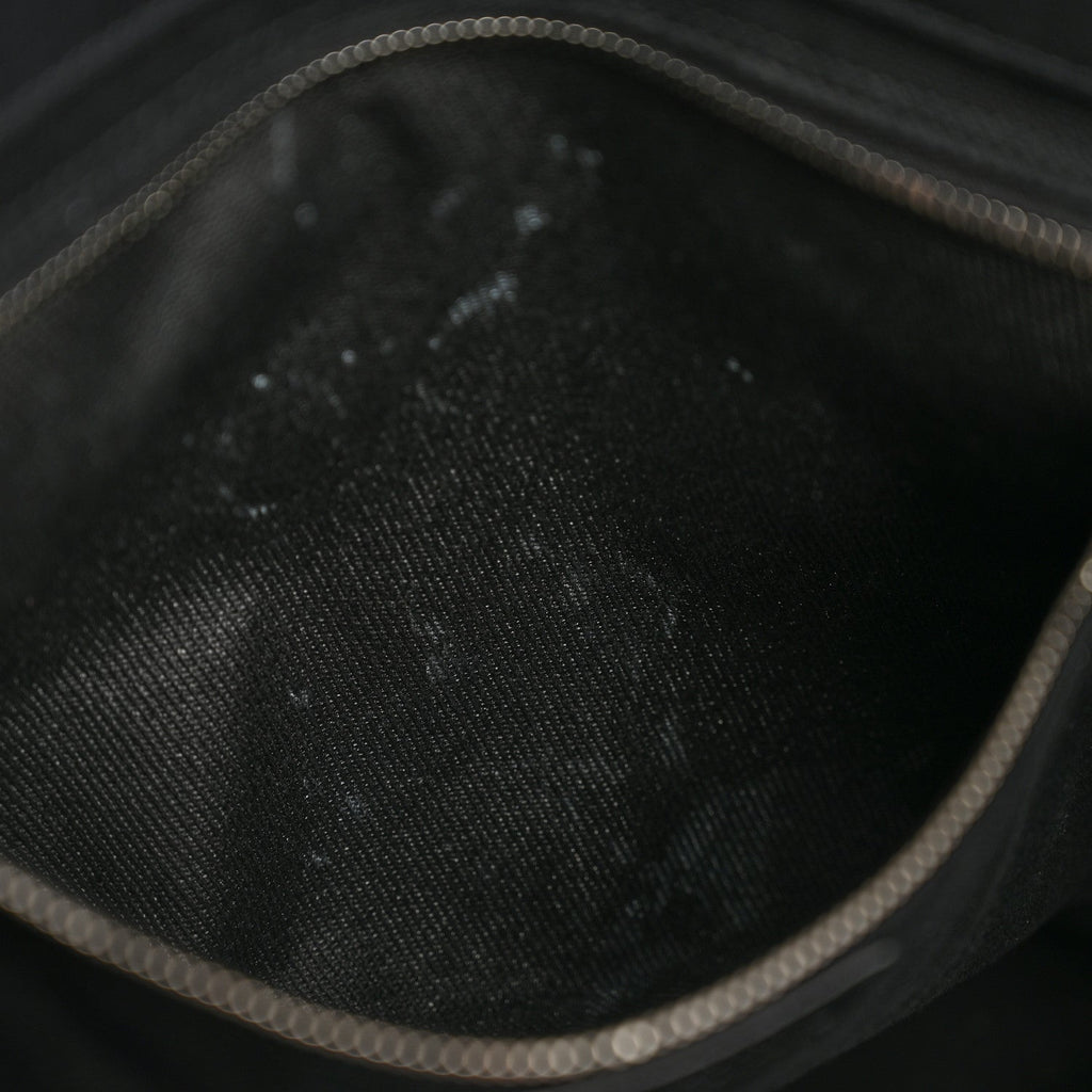 Linen Calfskin Rive Gauche North South Tote Black