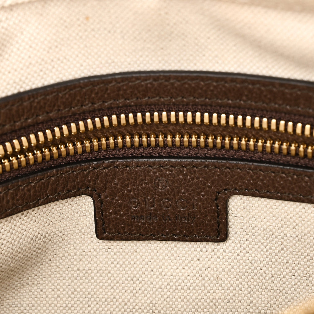 Monogram Jumbo GG Textured Dollar Calfskin Web Messenger Shoulder Bag Camel Ebony New Acero